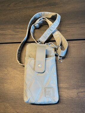 IHKWIP Quilted Crossbody Phone Case in Beige with Adjustable Strap